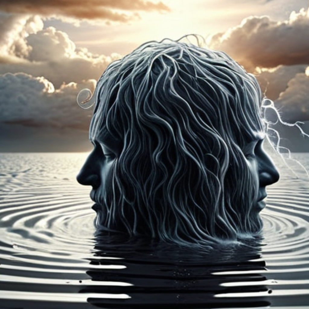 The Journey to Inner Peace**
    A person, initially surrounded by a visual representation of chaotic, racing thoughts and anxious energy (e.g., stormy clouds, blurred lines), gradually transitions into a state of profound calm and clarity, achieved through focused, deep breathing. The visual shifts to serene, flowing light or gentle ripples emanating from them. Emphasize the transformation from inner turmoil to tranquility. *Realistic, contemplative, soft lighting, serene atmosphere.*

2.  **