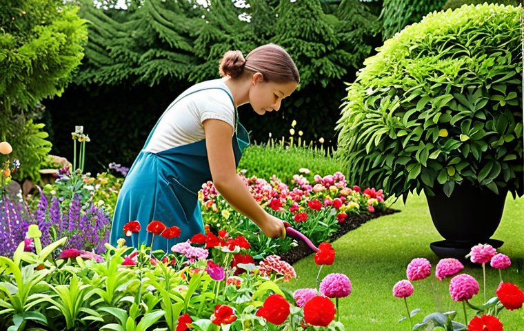 **Image:** A lush, well-maintained garden with vibrant flowers and plants, symbolizing a mind that is well-cared for and focused. Include a person tending to the garden.
* **Prompt:** A serene and meticulously maintained garden, bursting with colorful flowers and healthy plants, representing a focused and cultivated mind. A person is gently tending to the garden, pruning and nurturing the plants. Soft, diffused lighting.